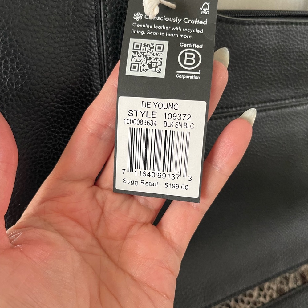 The Sak Black Leather Tote Bag NWT - Picture 3 of 8